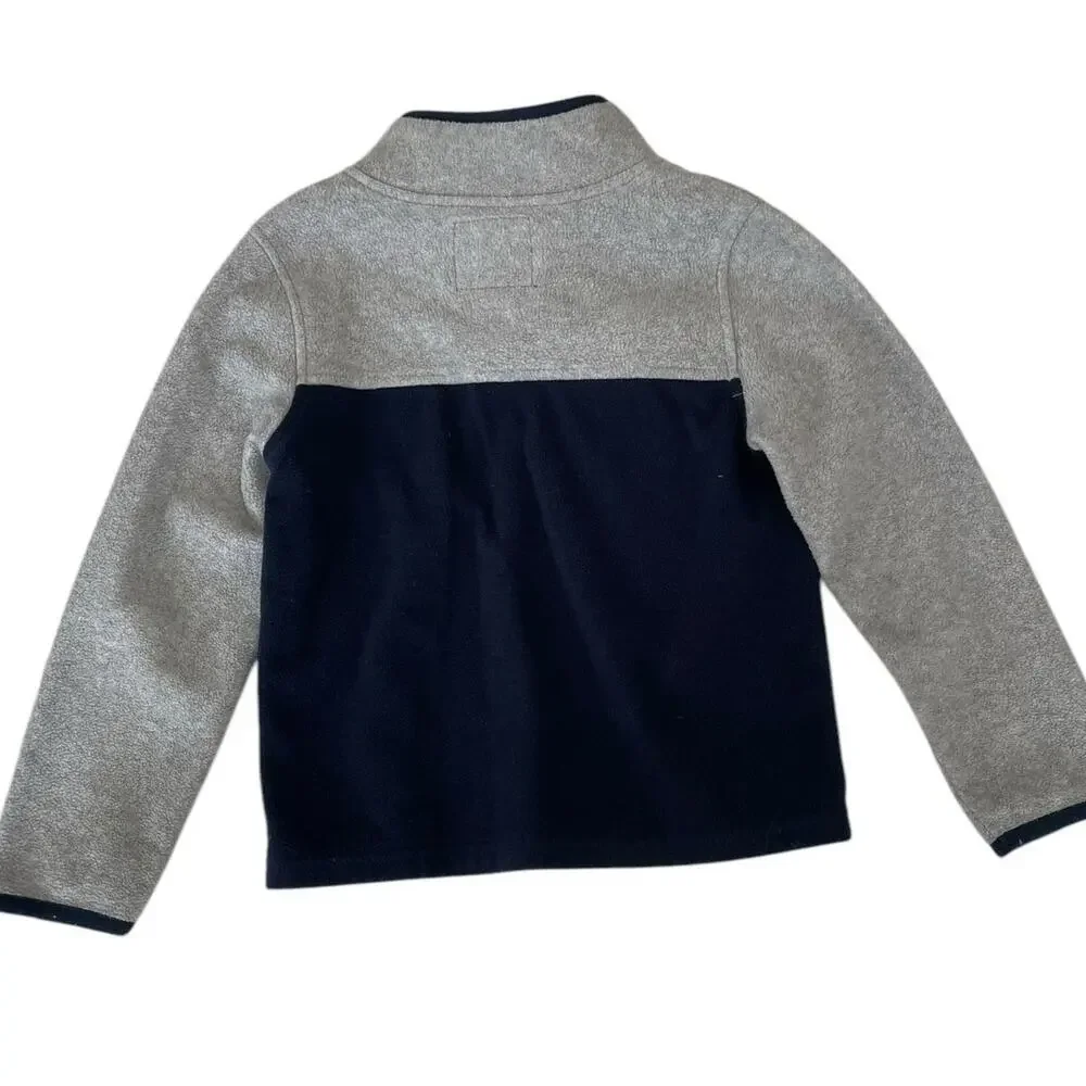 Vintage Oshkosh Toddler Sweatshirt Navy‎ Gray Block Fleece Minimalistic Fleece